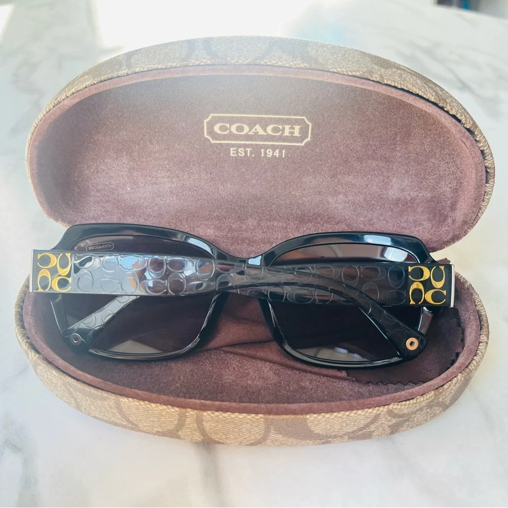 Coach Black Sunglasses with Signature Case